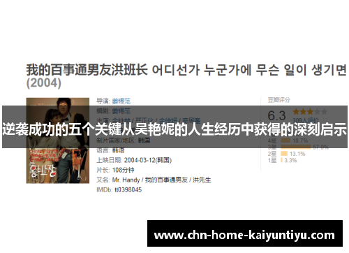 逆袭成功的五个关键从吴艳妮的人生经历中获得的深刻启示