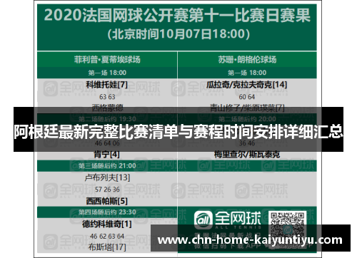 阿根廷最新完整比赛清单与赛程时间安排详细汇总