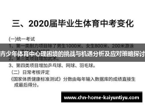 青少年体育中心理困境的挑战与机遇分析及应对策略探讨